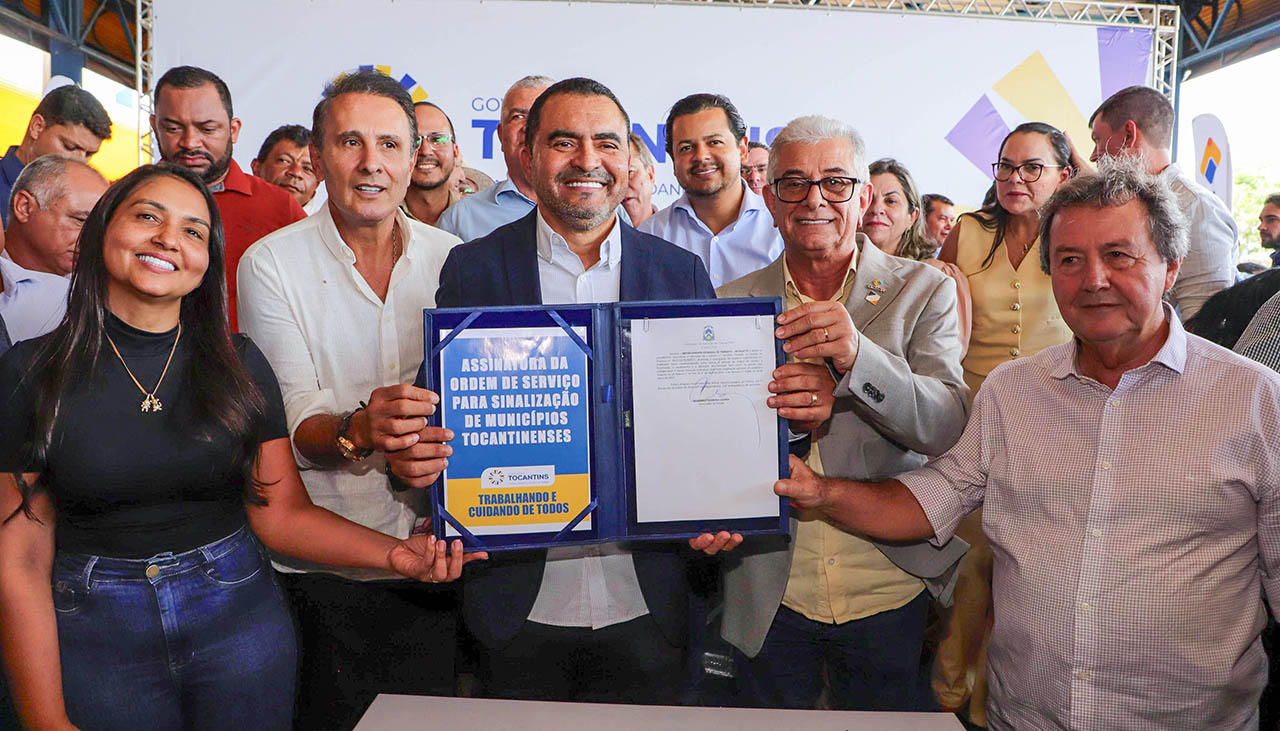 Governador Wanderlei Barbosa assina Ordem de Serviço com investimento de quase R$ 15 milhões para sinalização e segurança em 26 municípios.